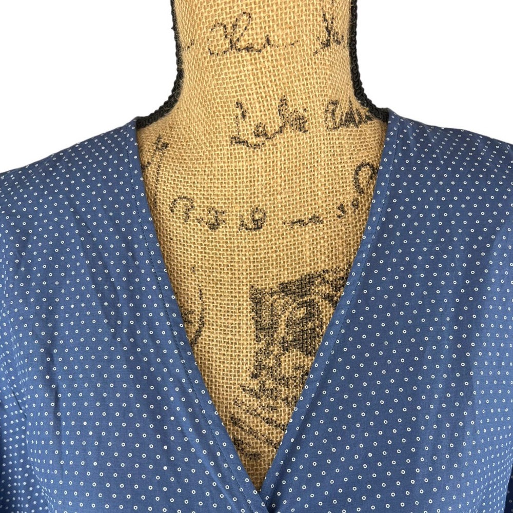 NWT Paige Aeldra Wrap Dot Print Bijou Blue White XL - Picture 4 of 6